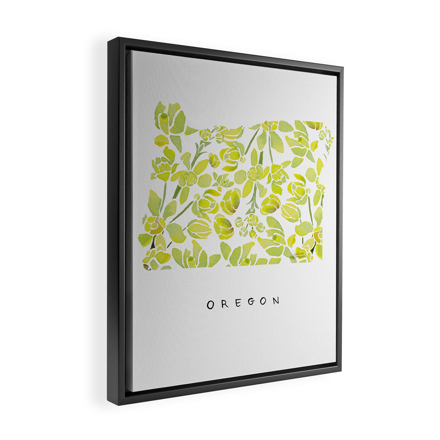 Oregon State Flower - Tall Oregon Grape Framed Canvas Print Gallery Image 2