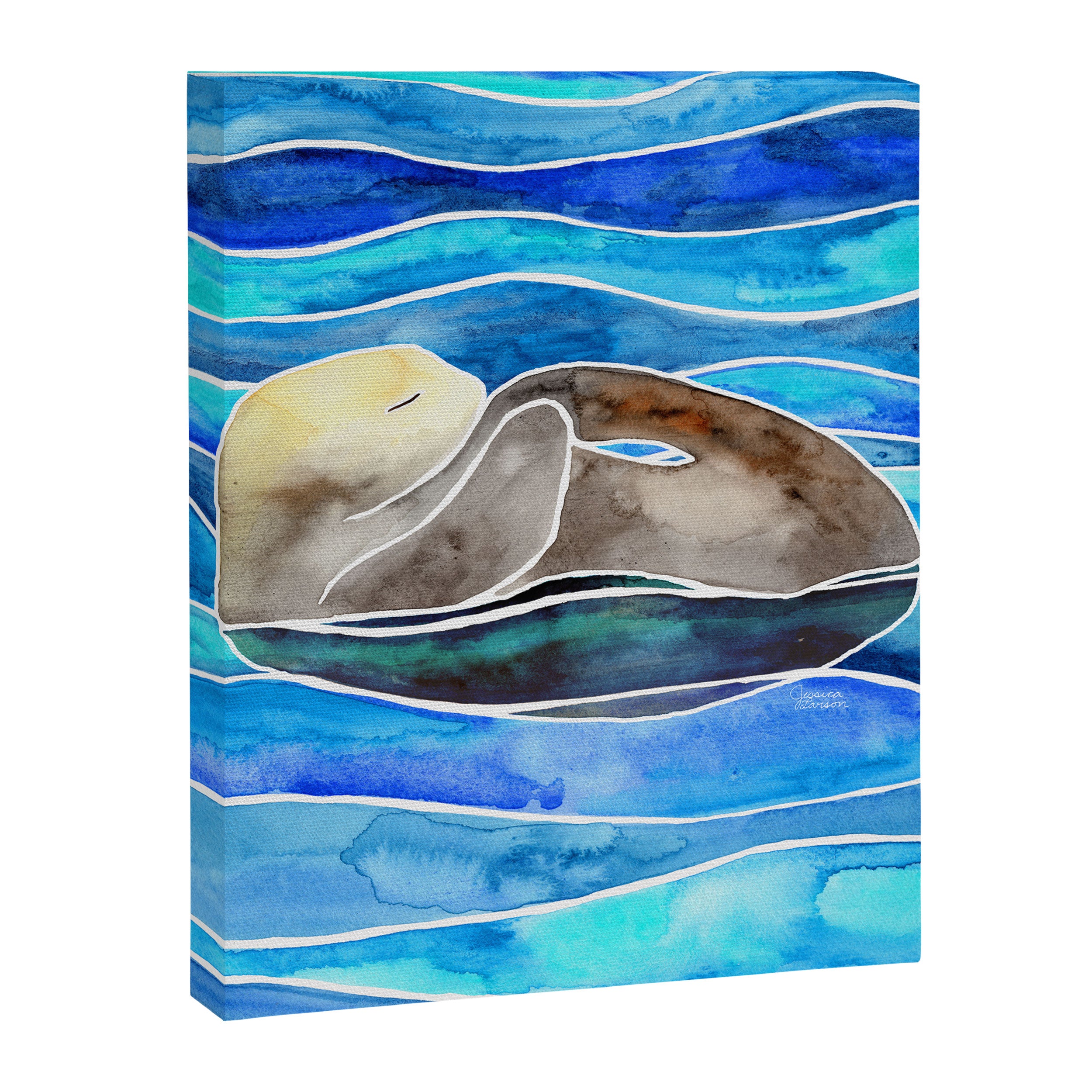 Sea Otter - Curled Canvas Print Gallery Image 8