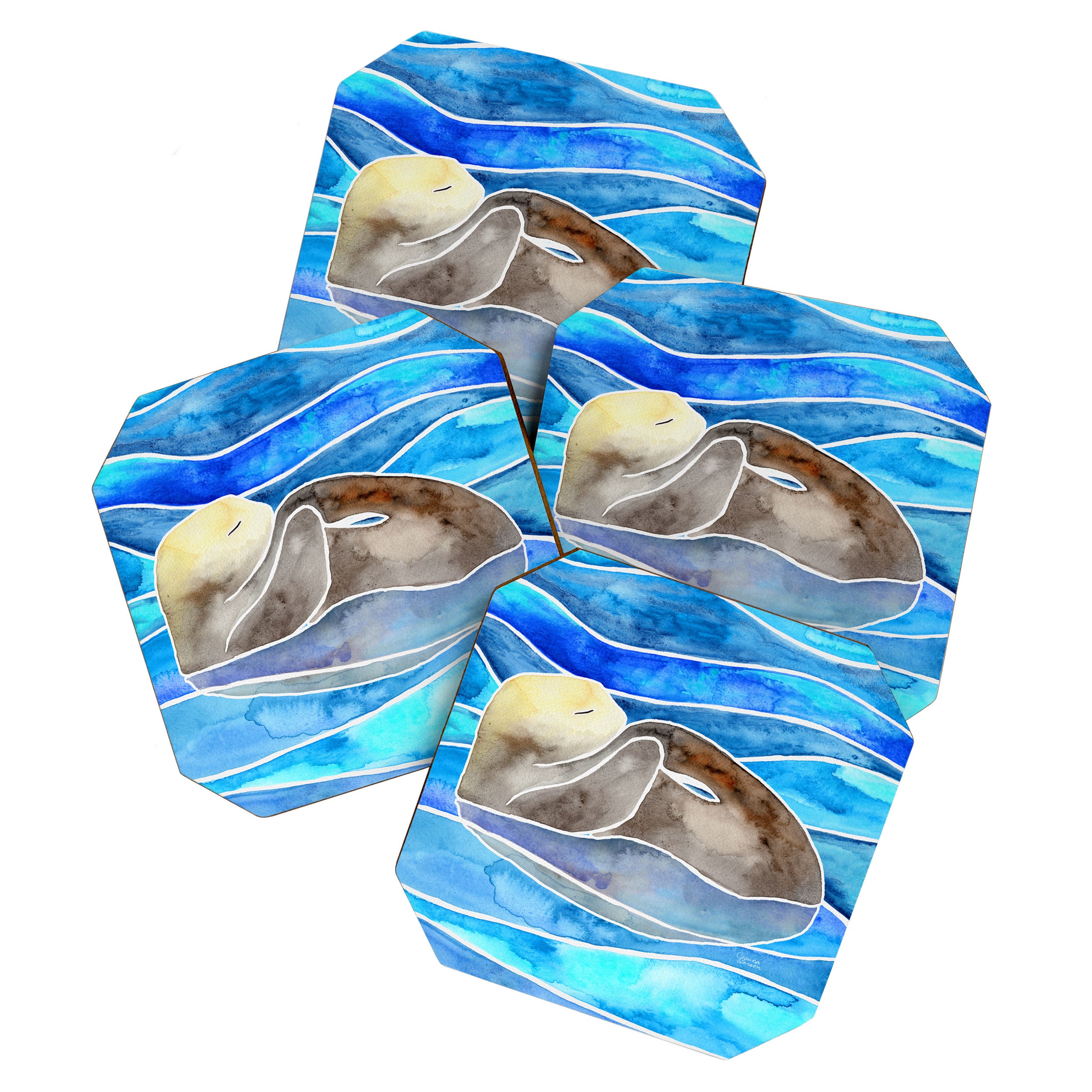 Sea Otter - Curled Coaster Gallery Image 1