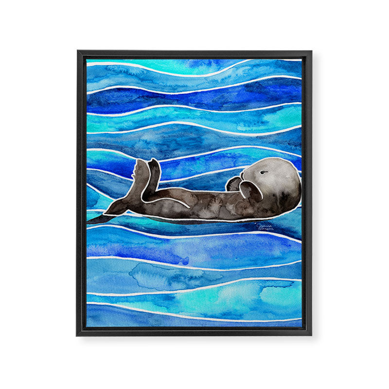 Sea Otter Framed Canvas Print Gallery Image 8