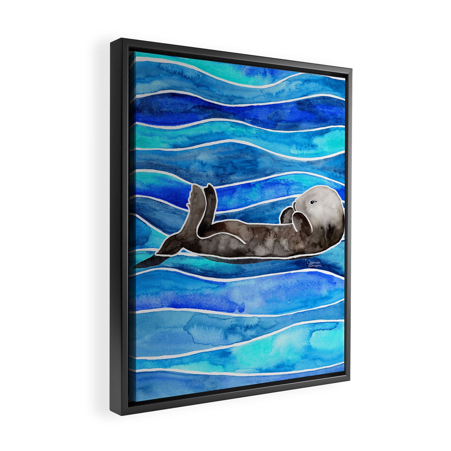 Sea Otter Framed Canvas Print Gallery Image 2