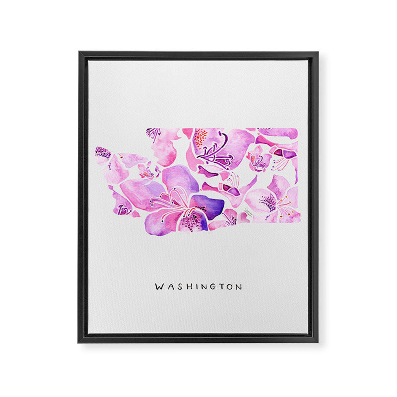 Washington State Rhododendron Framed Canvas Print Gallery Image 8