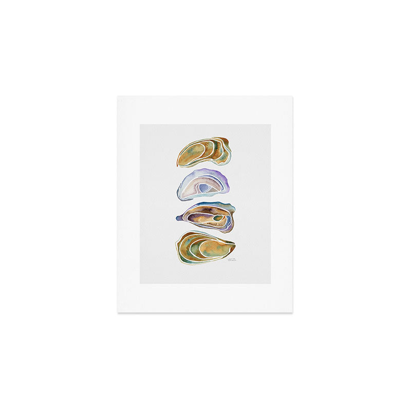 Watercolor Oysters Art Print Gallery Image 1