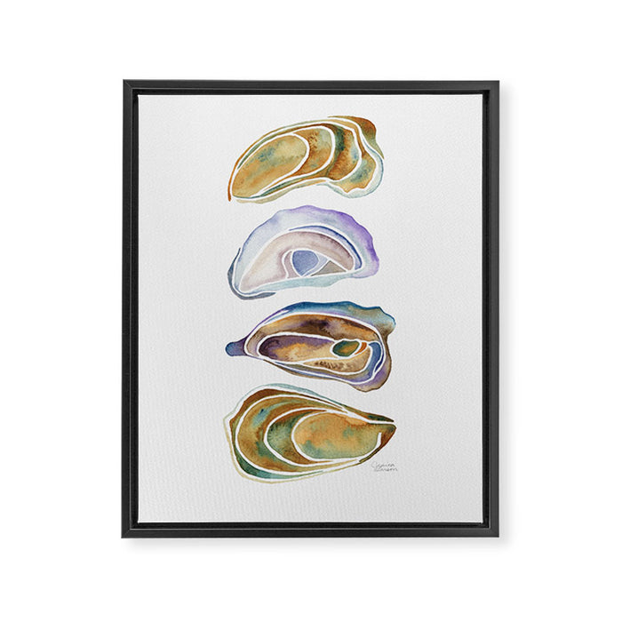 Watercolor Oysters Framed Canvas Print Gallery Image 1