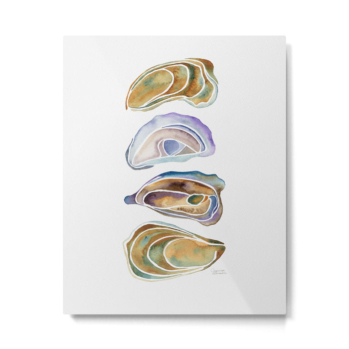 Watercolor Oysters Metal Print Gallery Image 1