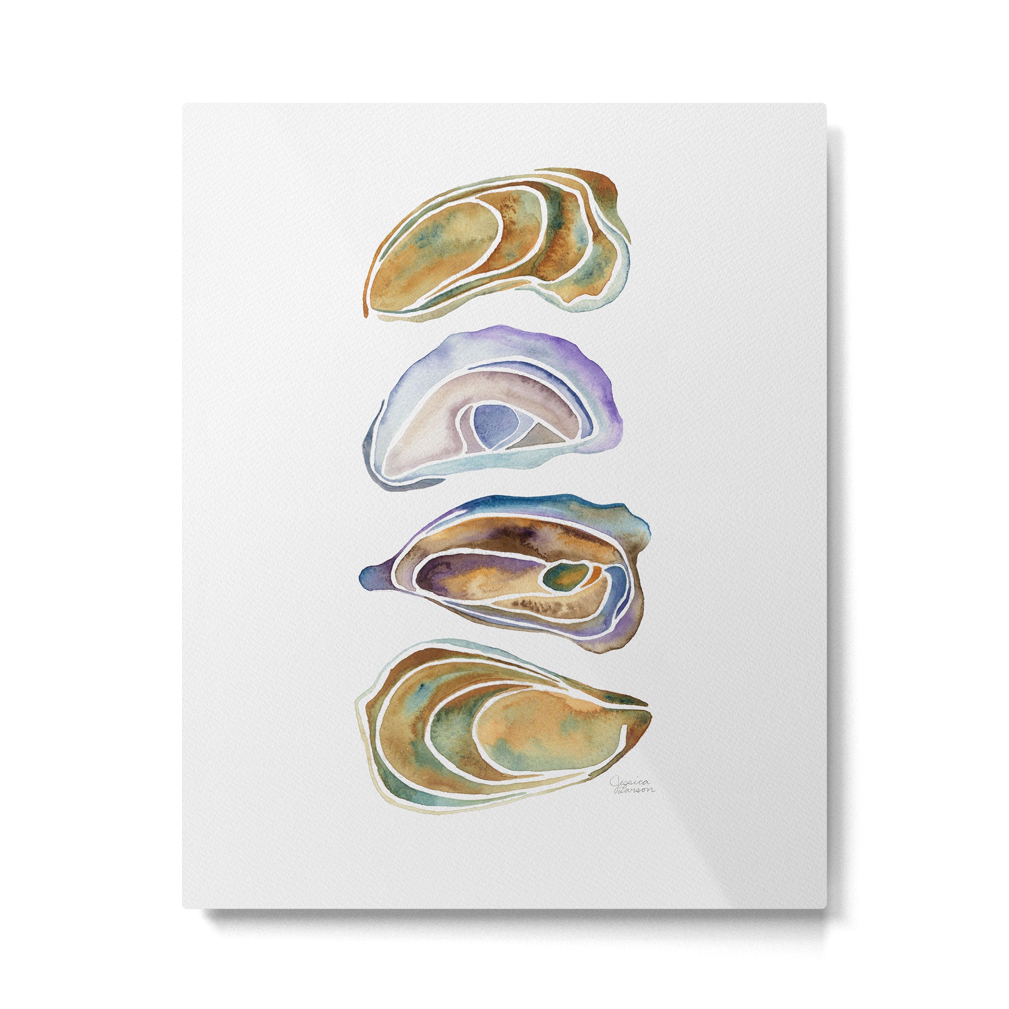 Watercolor Oysters Metal Print Gallery Image 6