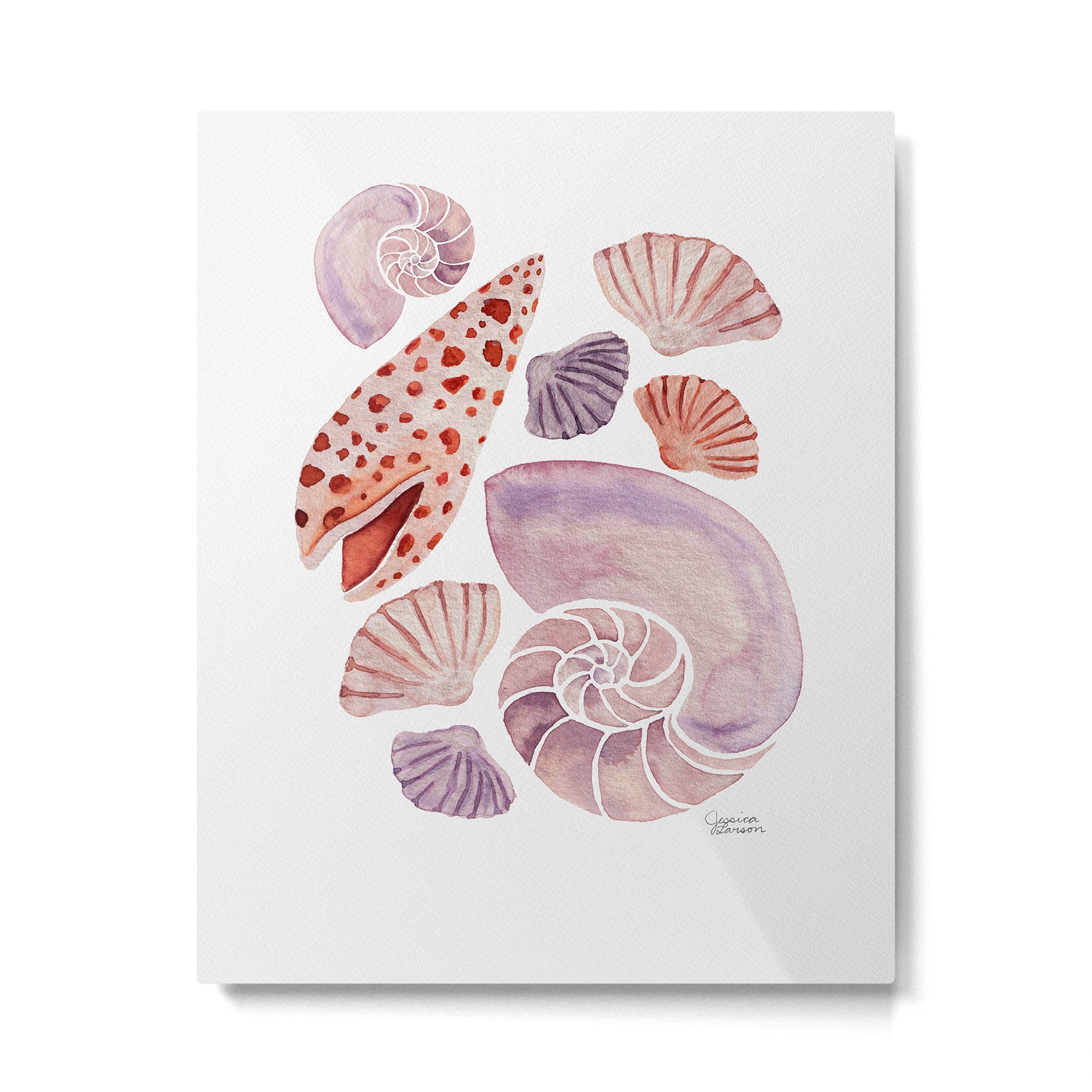 Watercolor Seashells Metal Print Gallery Image 6