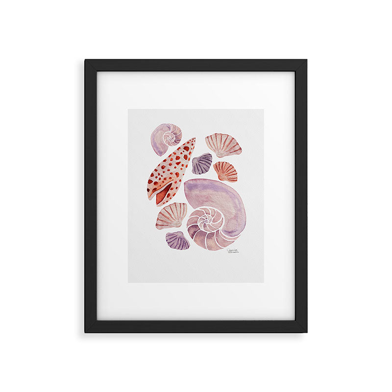 Watercolor Seashells Framed Art Print Gallery Image 6