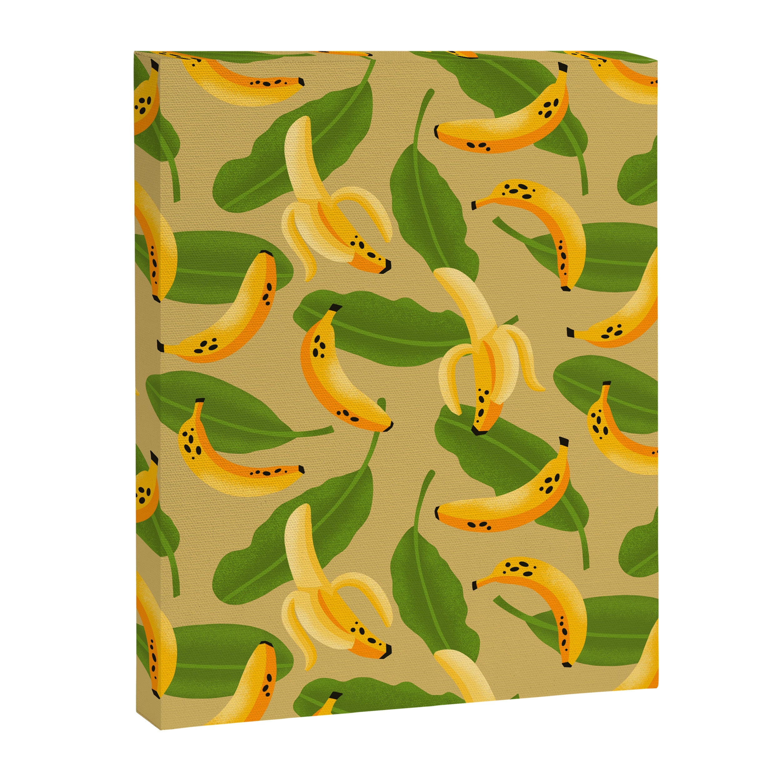 Banana Pattern on Tan Canvas Print Gallery Image 8