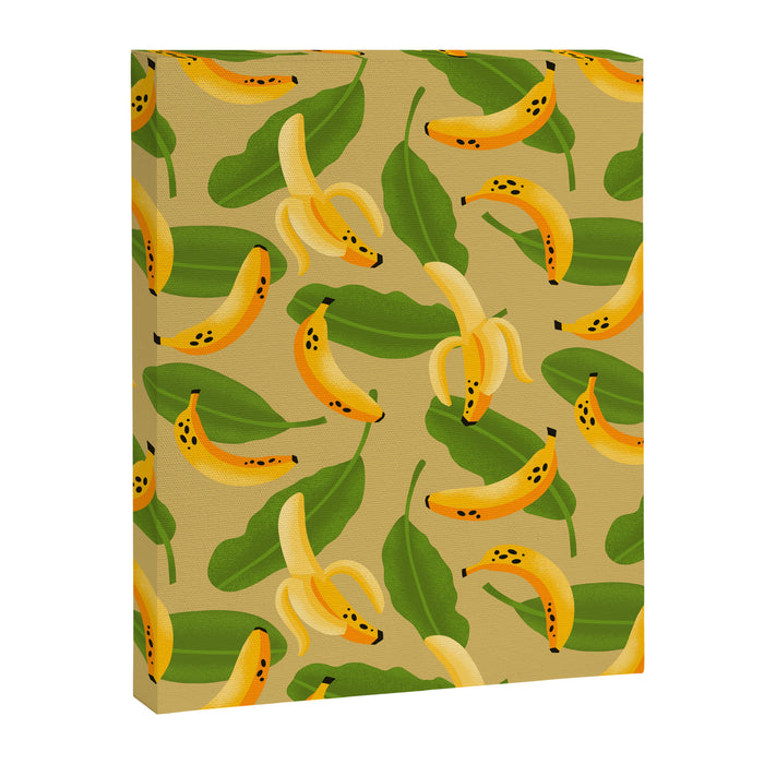 Banana Pattern on Tan Canvas Print Gallery Image 1