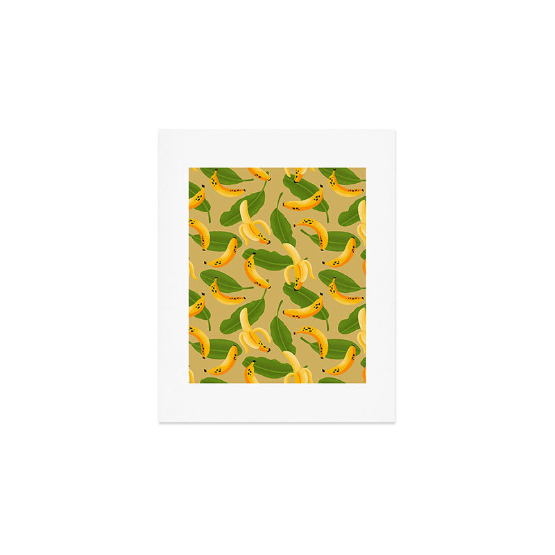 Banana Pattern on Tan Art Print Gallery Image 1