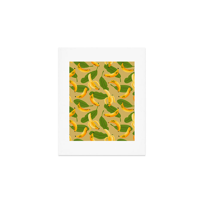 Banana Pattern on Tan Art Print Gallery Image 1