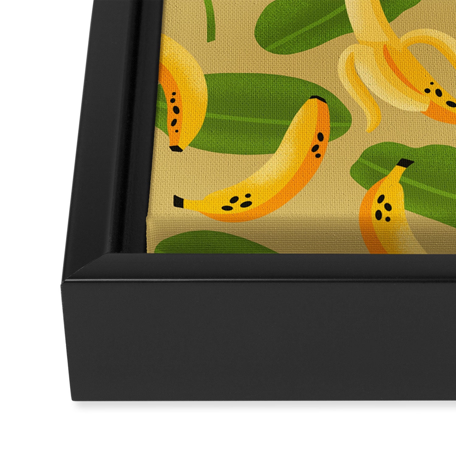Banana Pattern on Tan Framed Canvas Print Gallery Image 3