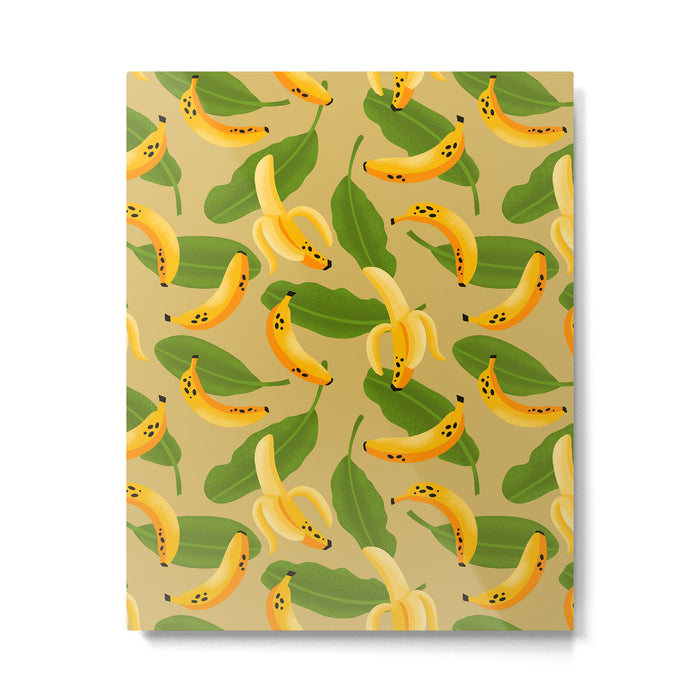 Banana Pattern on Tan Metal Print Gallery Image 1
