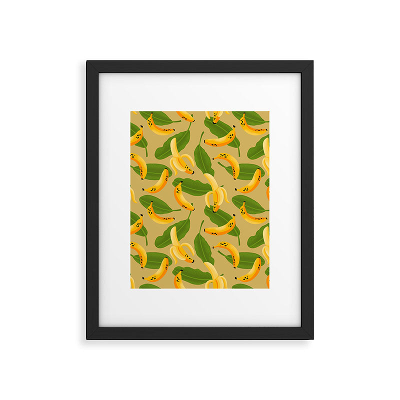 Banana Pattern on Tan Framed Art Print Gallery Image 6