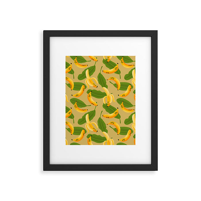 Banana Pattern on Tan Framed Art Print Gallery Image 1