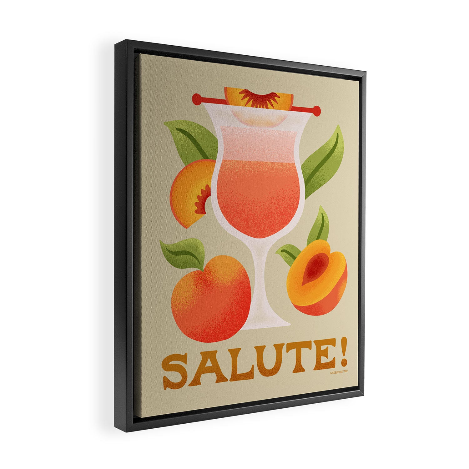 Bellini - Amalfi Coast Cocktails Framed Canvas Print Gallery Image 2