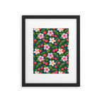 Cherry Pattern on Dark Teal Framed Art Print Gallery Image 6