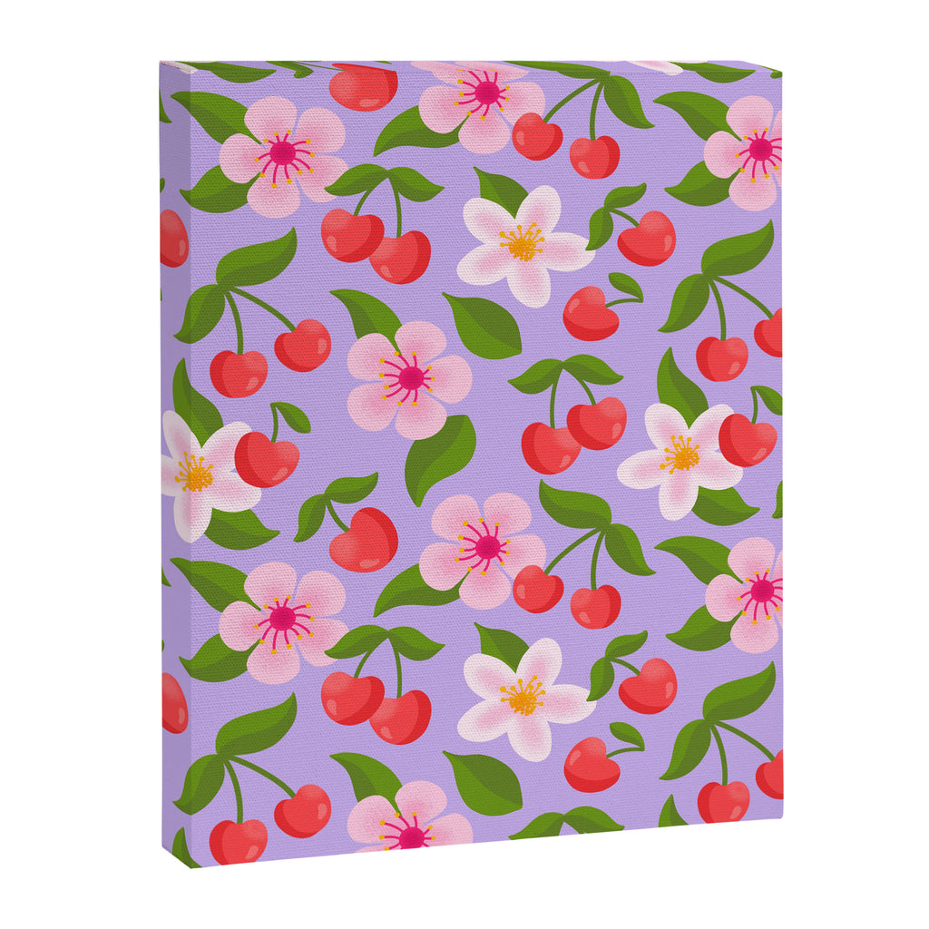 Cherry Pattern on Lavender Canvas Print Gallery Image 8