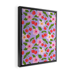 Cherry Pattern on Lavender Framed Canvas Print Gallery Image 2