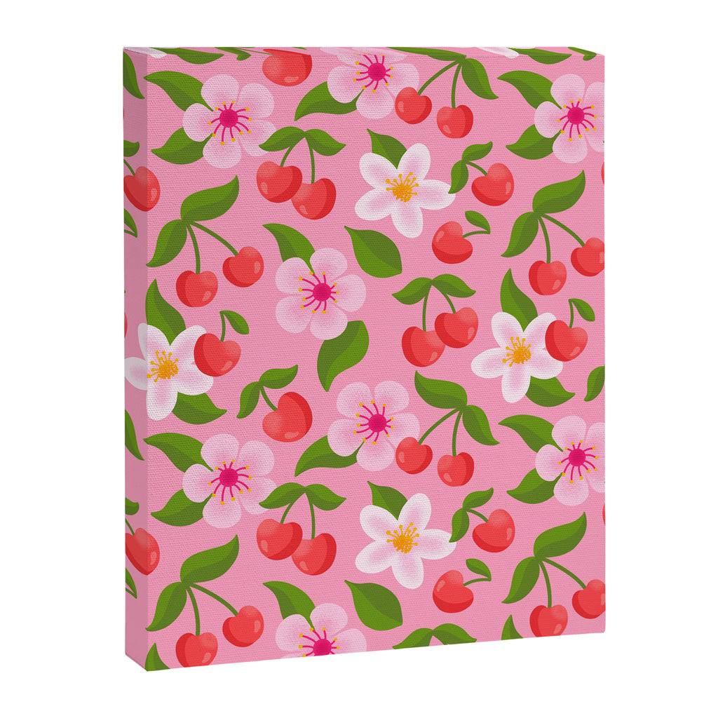 Cherry Pattern on Pink Canvas Print Gallery Image 8