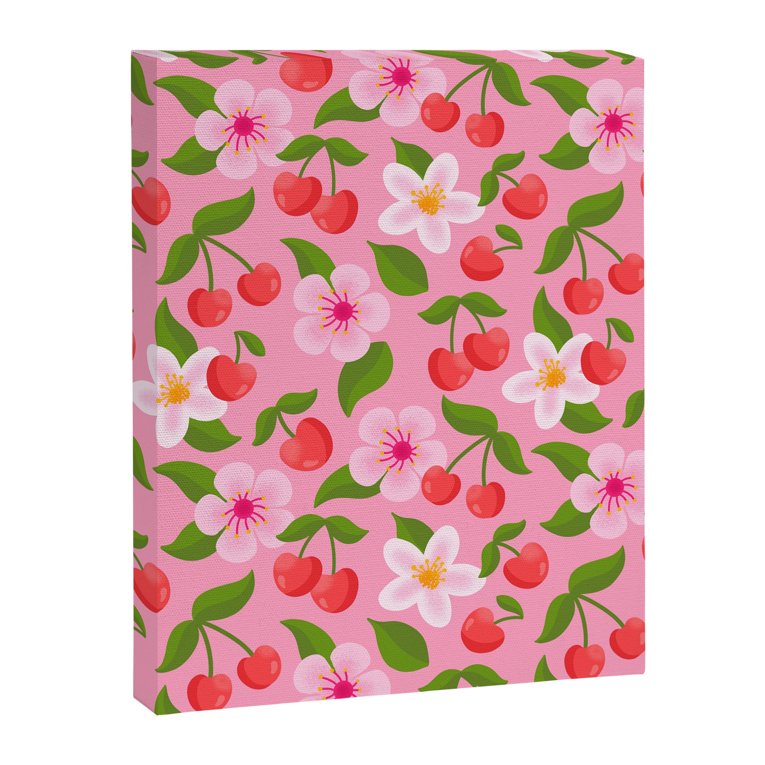 Cherry Pattern on Pink Canvas Print Gallery Image 8