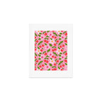 Cherry Pattern on Pink Art Print Gallery Image 1