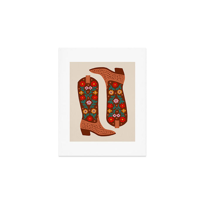Cowgirl Boots - Bright Multicolor Art Print Gallery Image 1