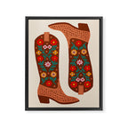 Cowgirl Boots - Bright Multicolor Framed Canvas Print Gallery Image 3