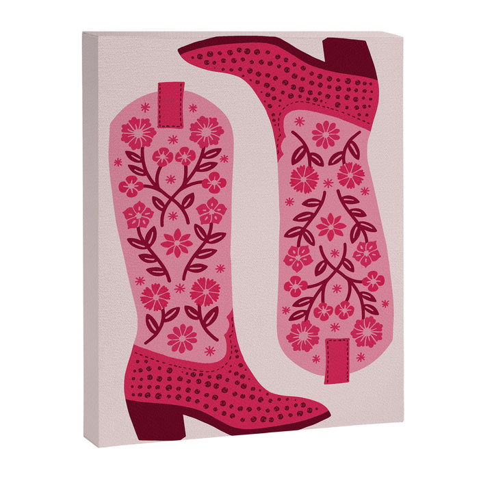 Cowgirl Boots - Hot Pink Canvas Print Gallery Image 1