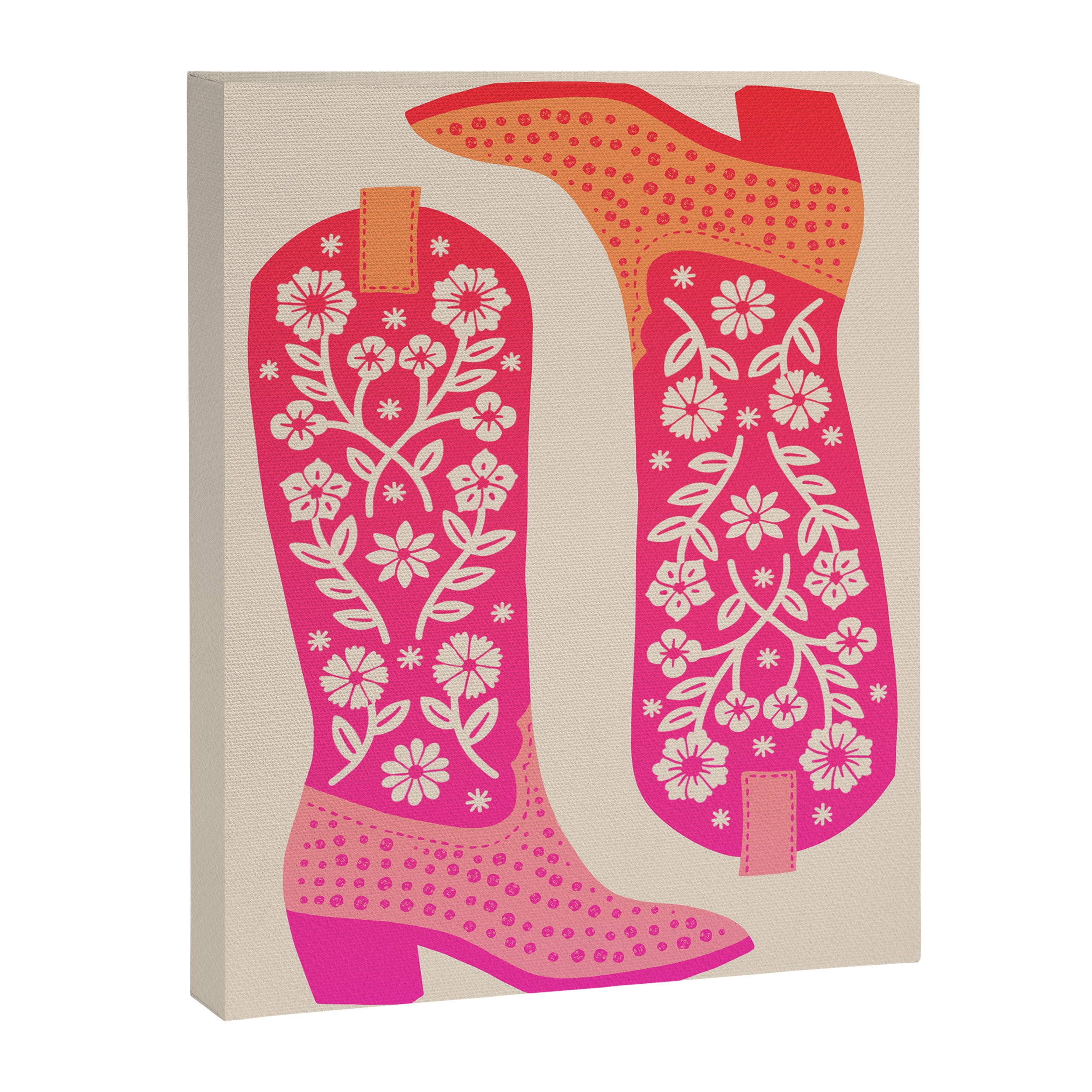 Cowgirl Boots â Hot Pink Ombre Canvas Print Gallery Image 6