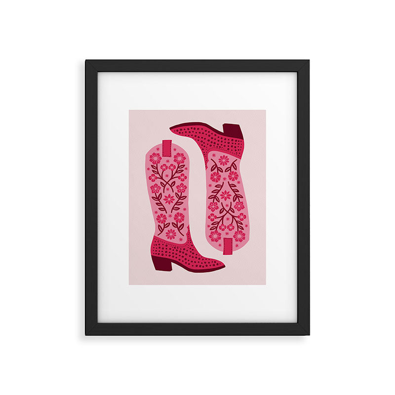Cowgirl Boots - Hot Pink Framed Art Print Gallery Image 4