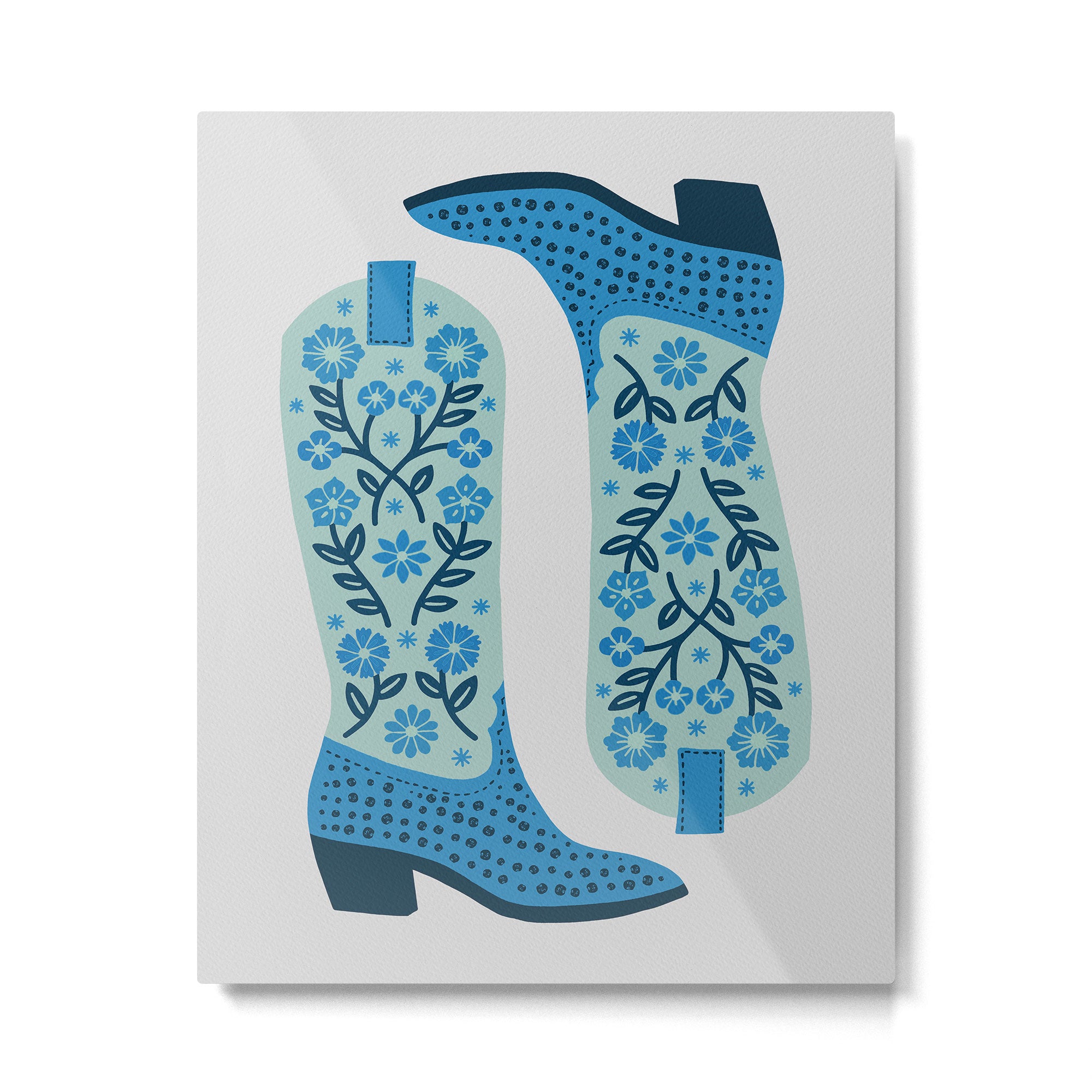 Cowgirl Boots â Mint and Blue Metal Print Gallery Image 4
