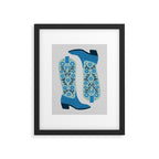Cowgirl Boots â Mint and Blue Framed Art Print Gallery Image 5