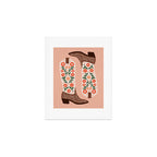 Cowgirl Boots - Orange and Green Art Print Gallery Image 1