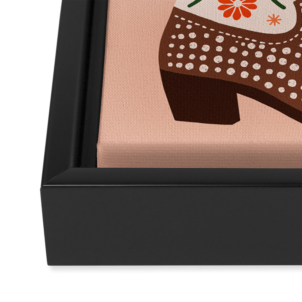 Cowgirl Boots - Orange and Green Framed Canvas Print Gallery Image 3