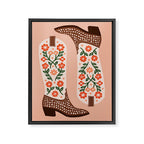 Cowgirl Boots - Orange and Green Framed Canvas Print Gallery Image 6