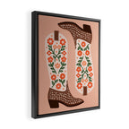 Cowgirl Boots - Orange and Green Framed Canvas Print Gallery Image 2