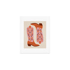 Cowgirl Boots - Pink and Orange Art Print Gallery Image 1