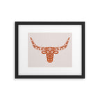 Floral Longhorn â Burnt Orange Framed Art Print Gallery Image 6