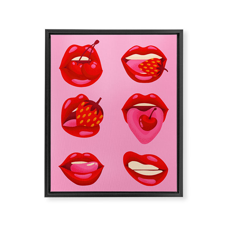 Fruity & Flirty on Light Pink Framed Canvas Print Gallery Image 6