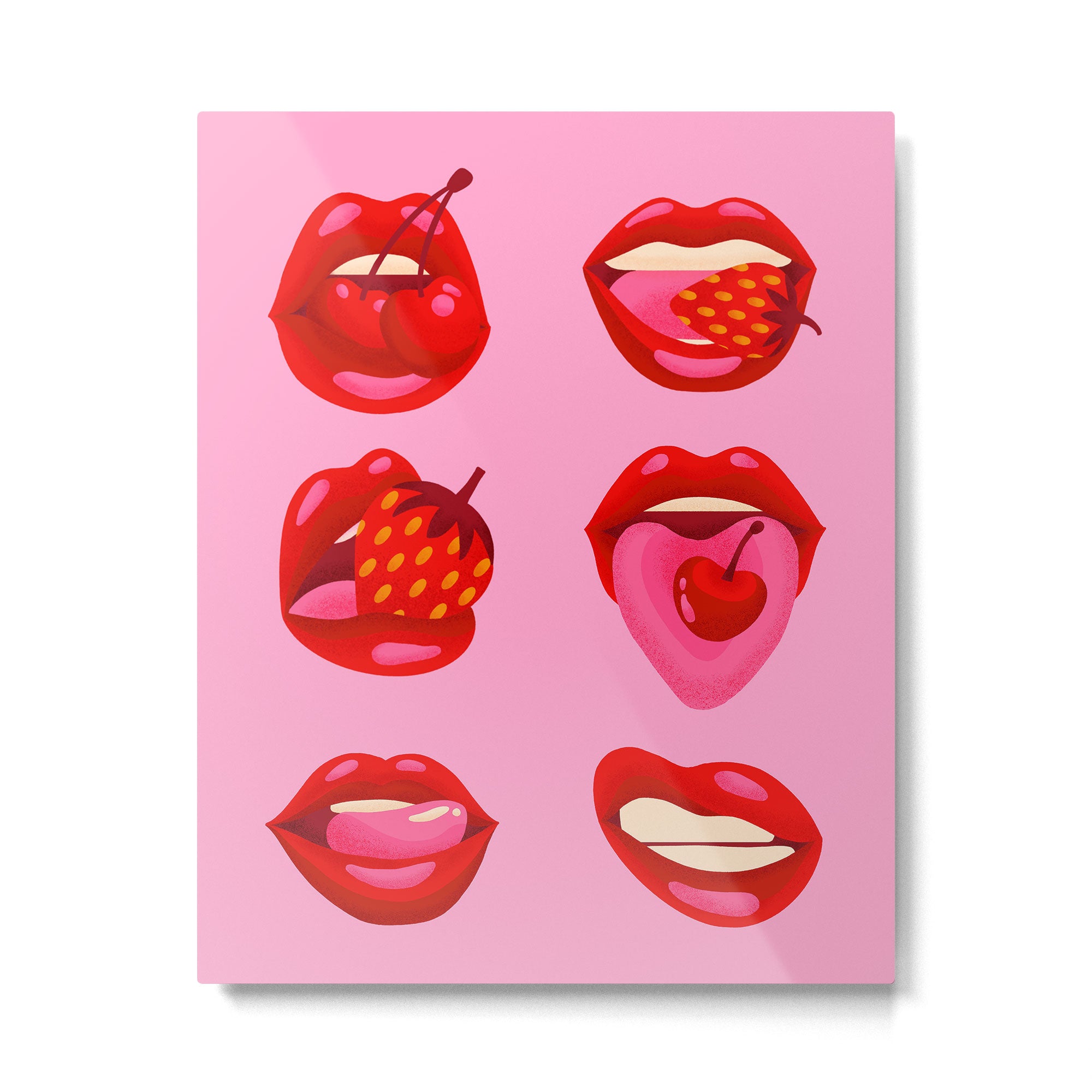 Fruity & Flirty on Light Pink Metal Print Gallery Image 4