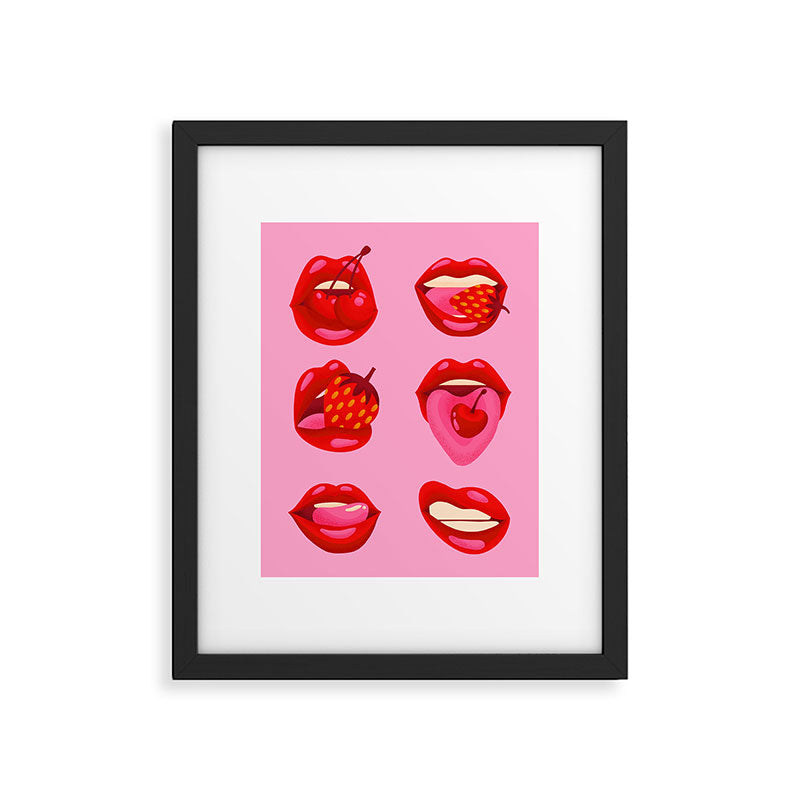 Fruity & Flirty on Light Pink Framed Art Print Gallery Image 5