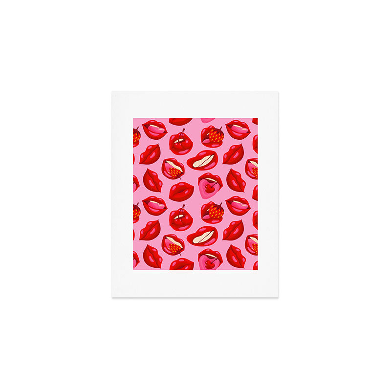 Fruity & Flirty Pattern on Light Pink Art Print Gallery Image 1