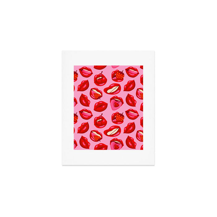 Fruity & Flirty Pattern on Light Pink Art Print Gallery Image 1