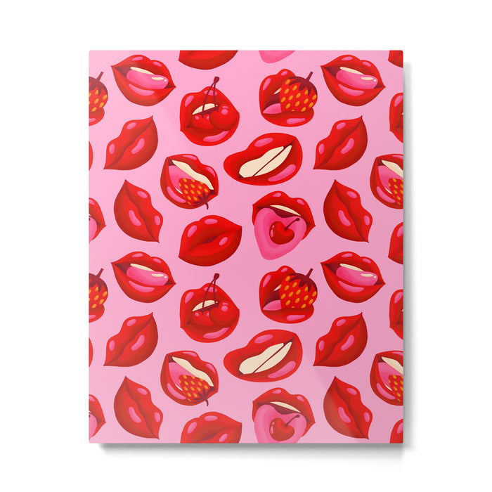 Fruity & Flirty Pattern on Light Pink Metal Print Gallery Image 1