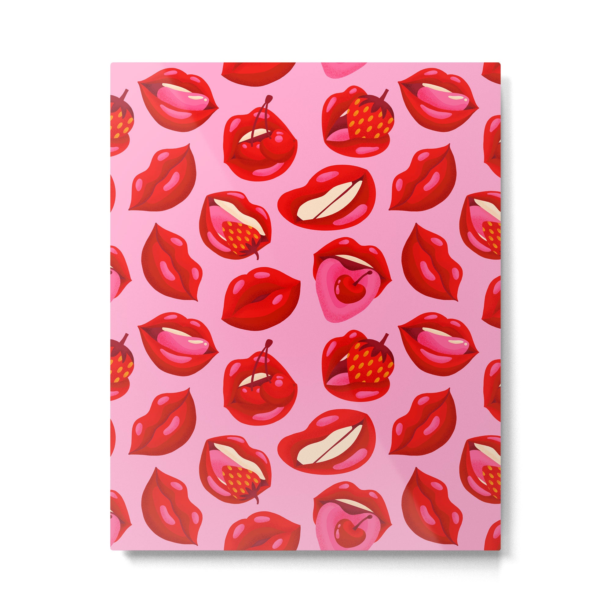 Fruity & Flirty Pattern on Light Pink Metal Print Gallery Image 6