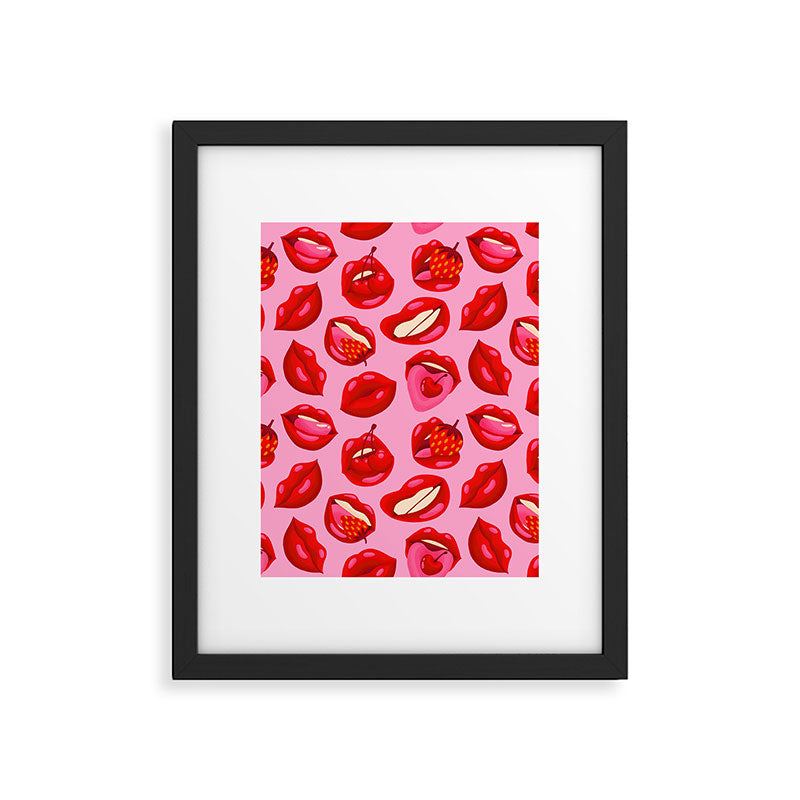 Fruity & Flirty Pattern on Light Pink Framed Art Print Gallery Image 6