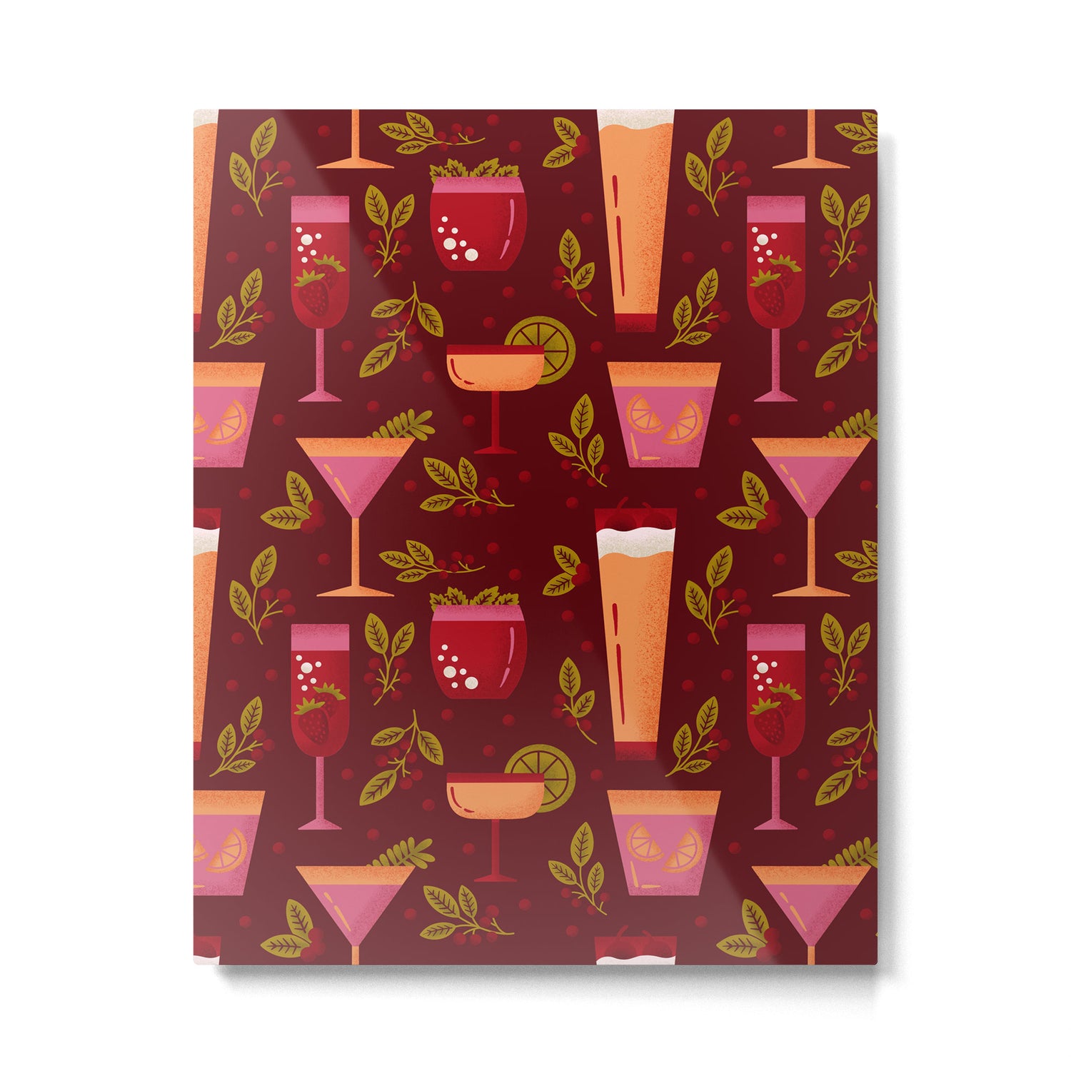 Holiday Drinks Pattern Metal Print Gallery Image 6
