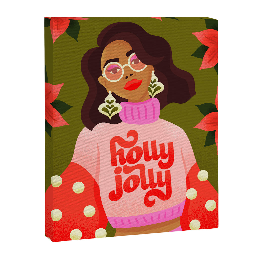 Holly Jolly Holiday Sweater Canvas Print Gallery Image 6
